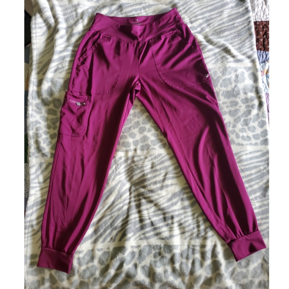 Maroon Or Burgandy Jogger Scrub Pants